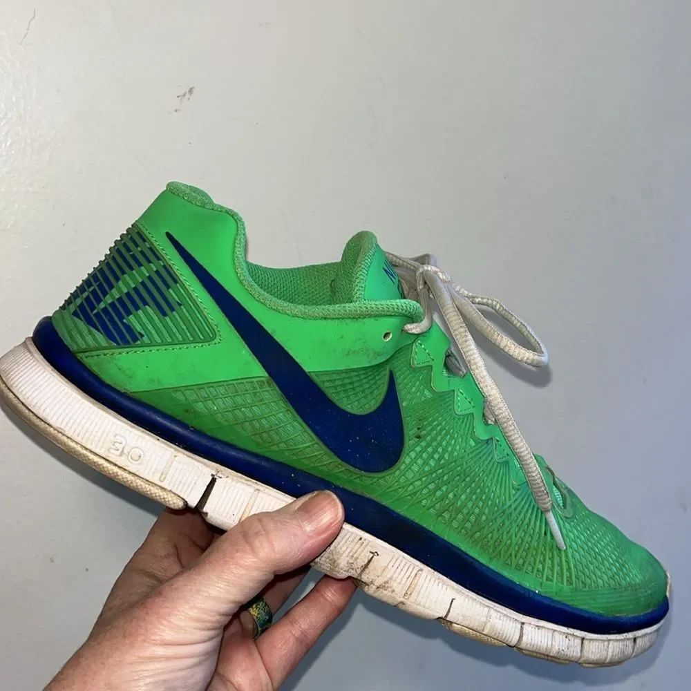 MEN’S NIKE FREE 3.0 TRAINING SHOES SIZE 10.5 IN POISON GREEN/HYPER BLUE